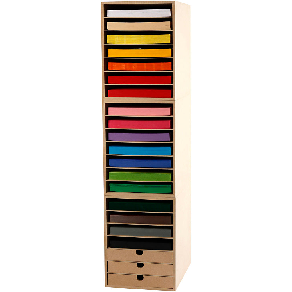 Creativ company cardboard storage cabinet, h: 100 cm, a4, sheet 210x297 mm, 180 g, various colors, 1 set