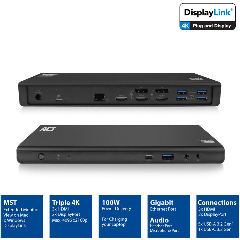 Act connectivity USB-C triple 4k docking station