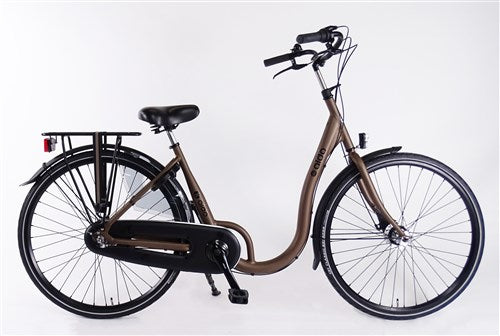Aldo 28 inch low step bicycle alu 3v handbrake deore brown