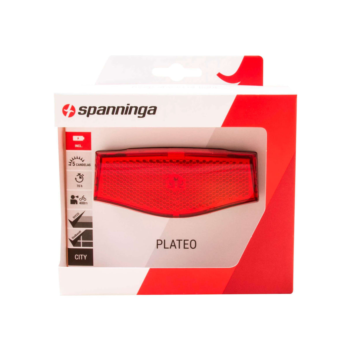 Spanninga achterlicht plateo xb batterij 50 80mm