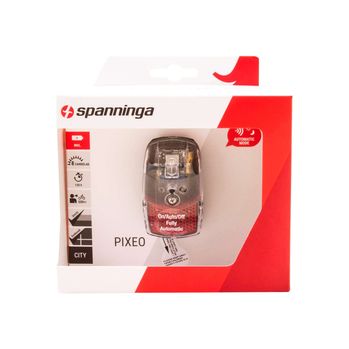 Spanninga mudguard rear light pixeo xba 2xaaa in box