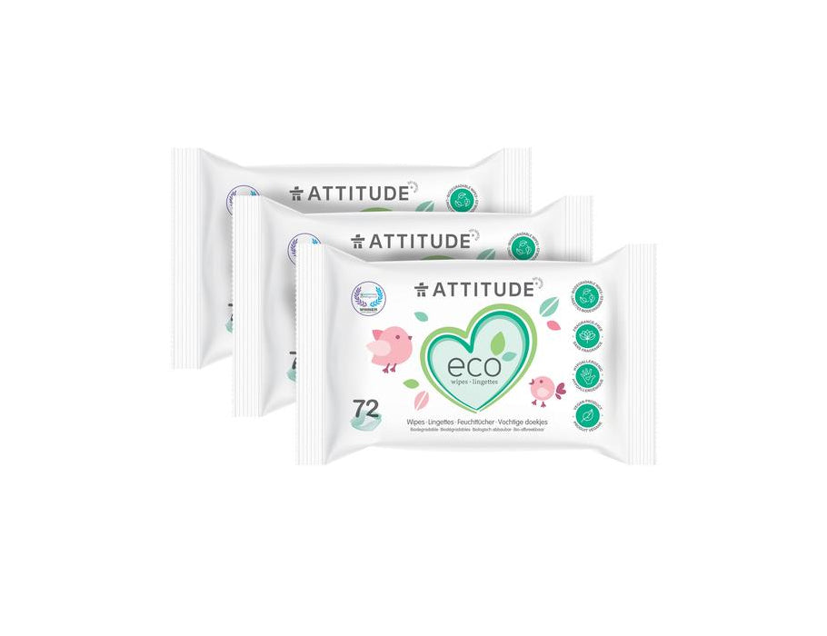 Attitude vochtige babydoekjes - multipack 3x72 st.