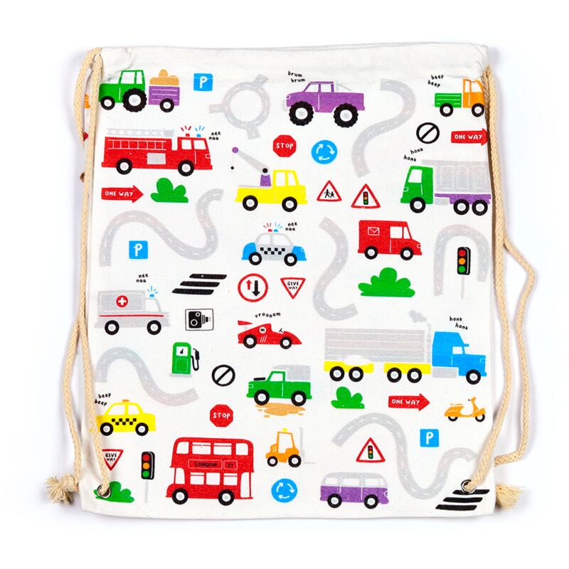 Kleiner motorisierter Canvas-Rucksack mit Kordelzug