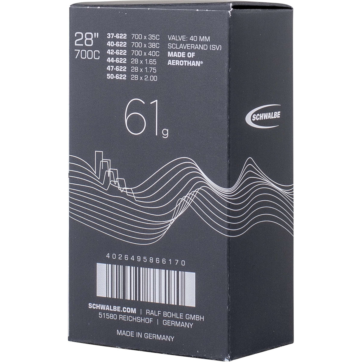 Schwalben sisäputki SV17E Aerothan 37 50-622 IB 40mm