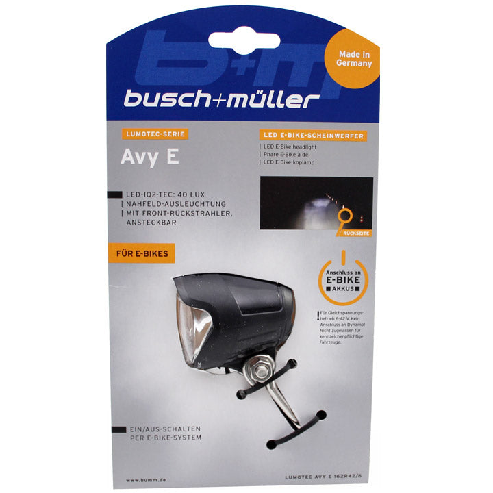 Busch + Muller фар Lumotec IQ Avy DC E-Bike 40 Lux Blister
