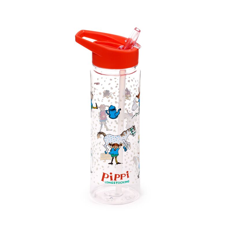 Pippi longstocking ecozen water bottle 550ml flip straw