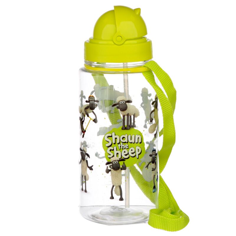 Shaun the sheep sustainable BPA free 450ml children's water bottle straw