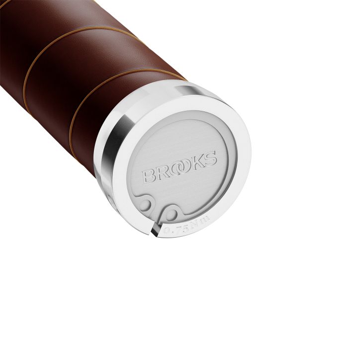 Brooks slender leather grips (100+100mm) - antic brown