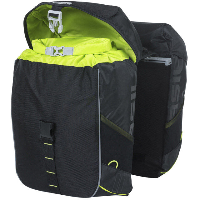 Basil Bolsa de bicicleta doble 34 litros 13 x 26 x 35 cm (2x) - Lima negra