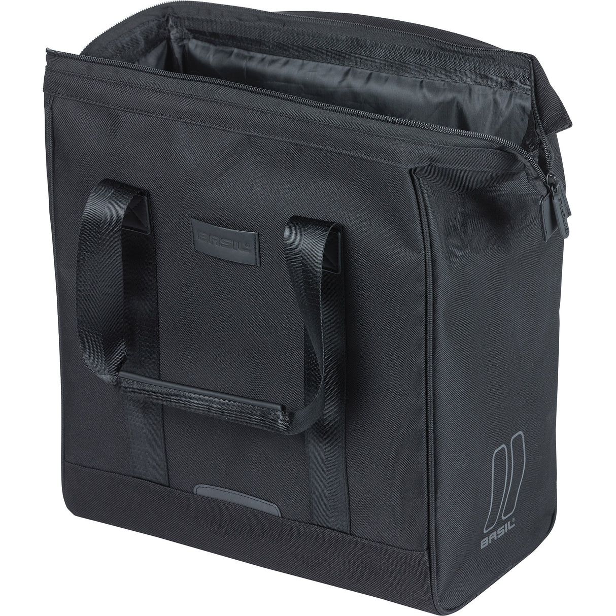 Basil sac grand vélo shopper noir | crochets micro | 23l