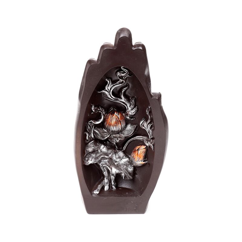 Stříbřitě černý ručně tvarovaný lotos