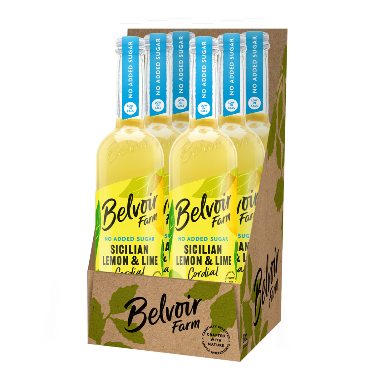Belvoir no added sugar sicilian lemon amp; lime cordial (6x 500ml)