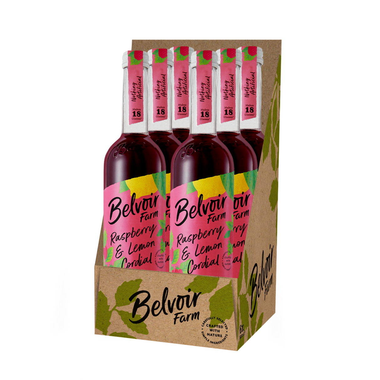 Belvoir siroop raspberry amp; lemon cordial bio (6x 500ml)