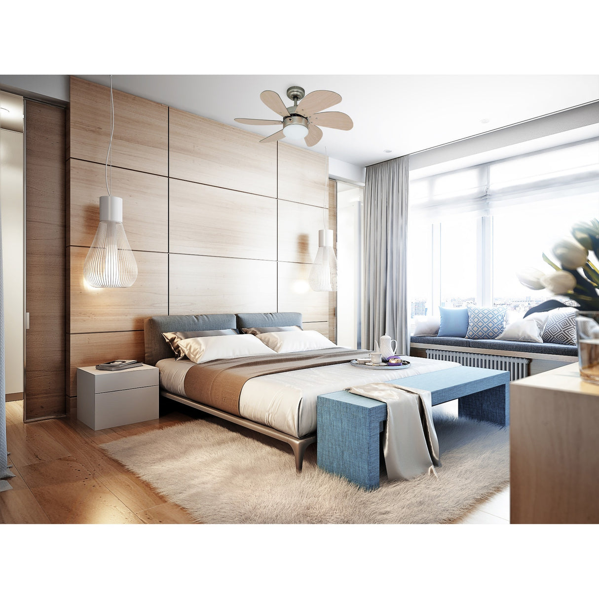 Bestron DC30T Deckenventilator mit Beleuchtung