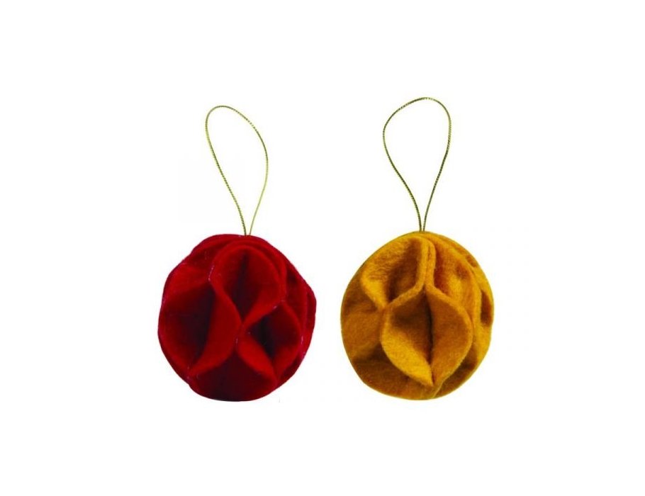 Rockshox Christmas Ornament Felt - rosso e giallo