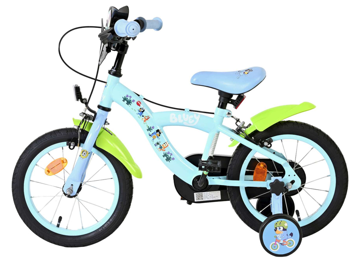 Bluey kinderfiets - 14 inch - lichtblauw - twee handremmen