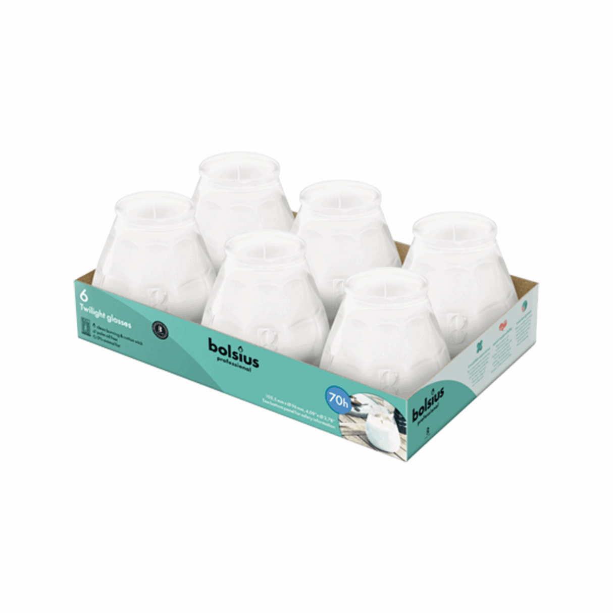 Bolsius prof twilight wit (6 stuks)