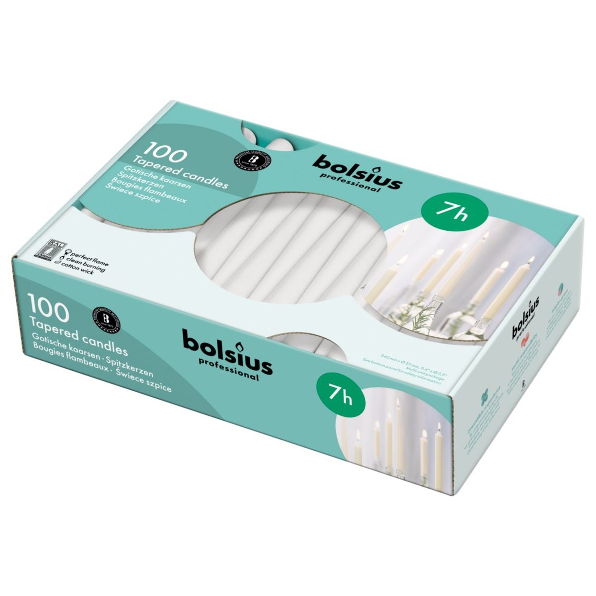 Bolsius professional gotische kaars wit (100 stuks)