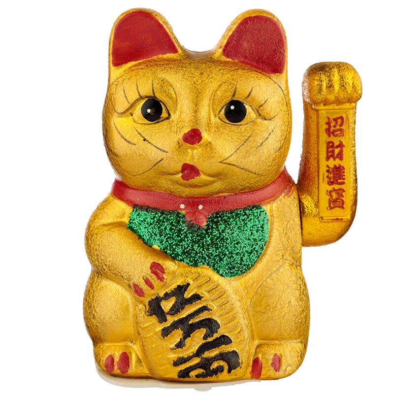Open eyes 17cm maneki neko lucky cat