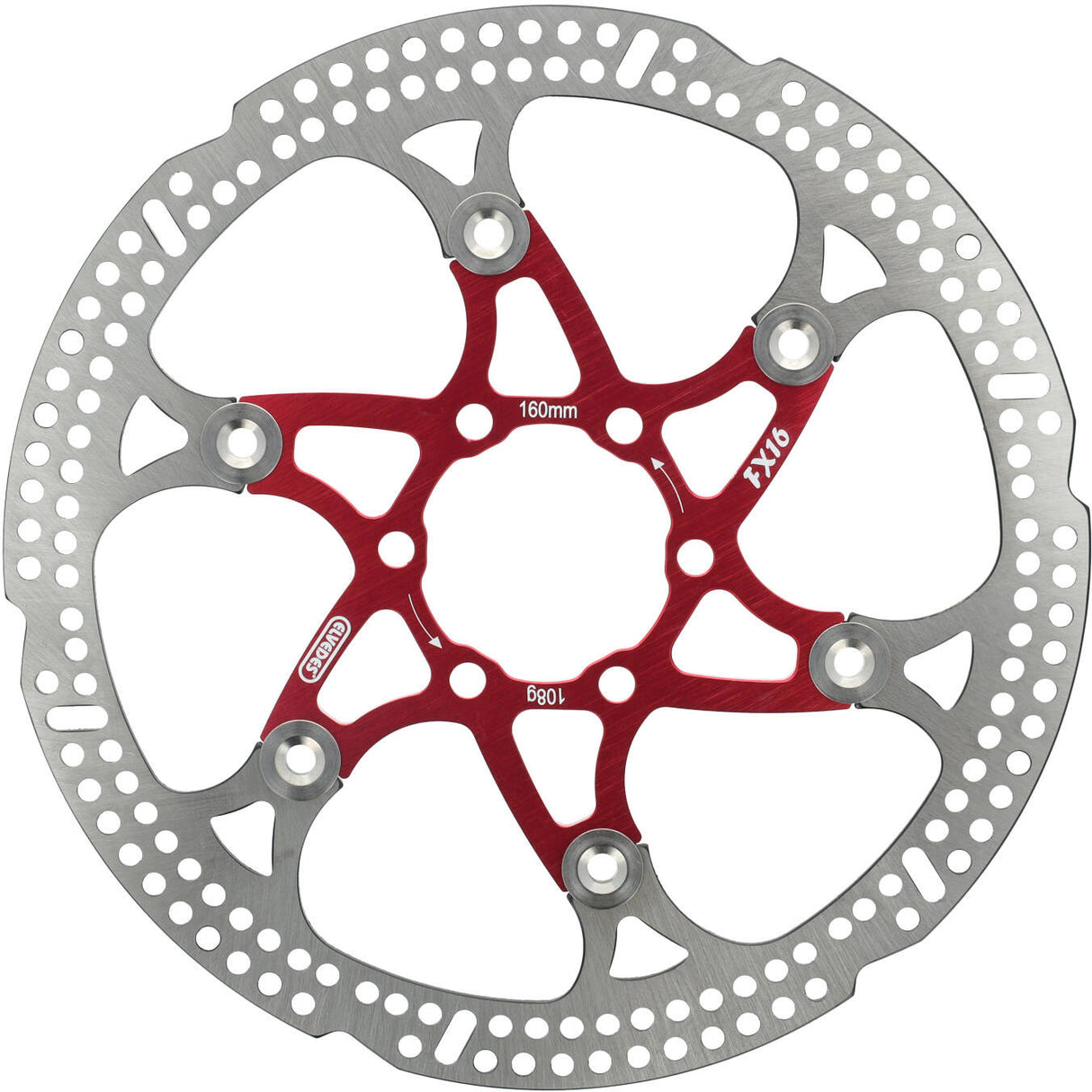 Elvedes Floating rotor 160mm 108g 6 holes + bolt red 2015148