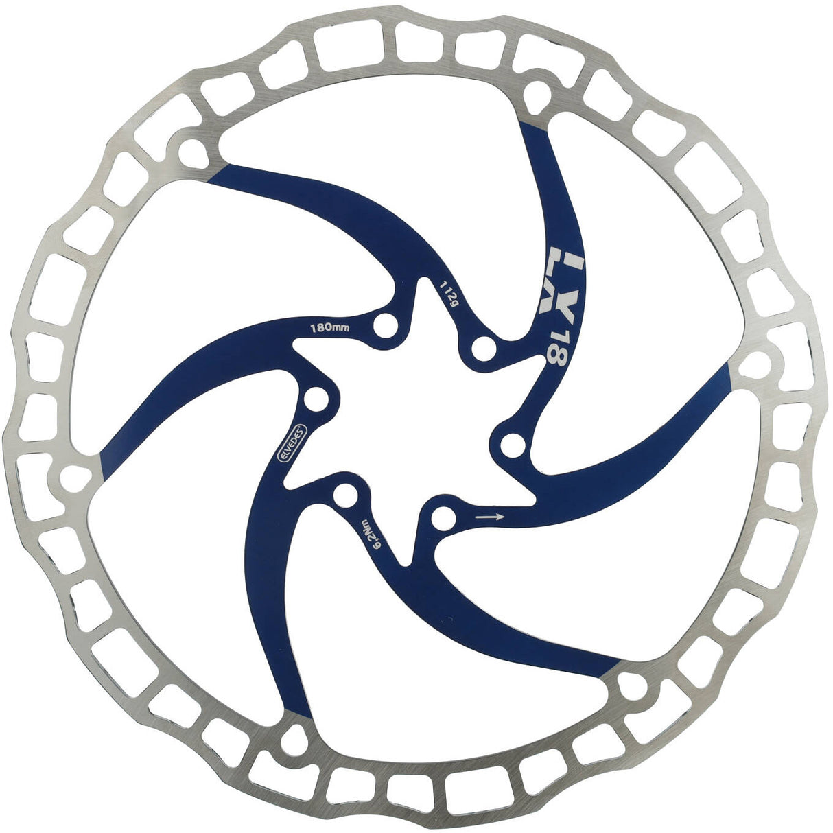 Elvedes One Piece Rotor 180mm 112G 6 Holes+Bout BLW 2015198