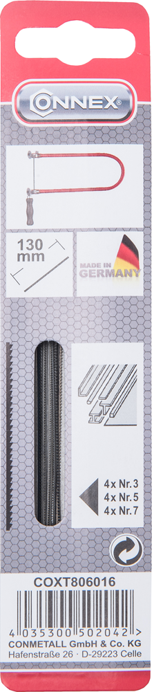 Connex coxt806016 lame de scie à chantourner gnom 3+5+7 3x4 pièces
