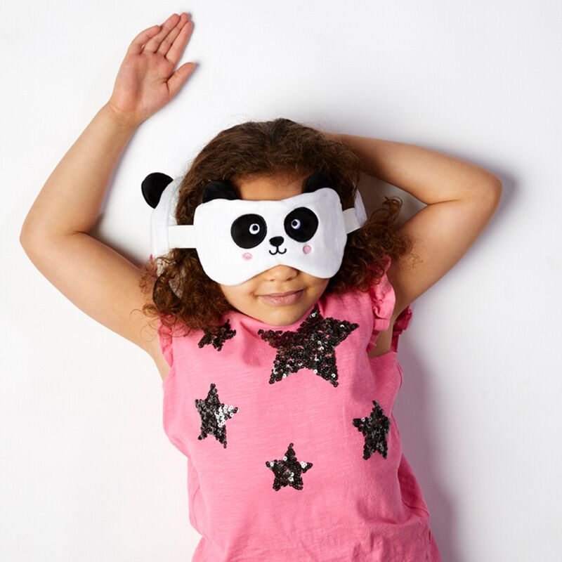 Relaxeazzz panda round travel pillow sleep mask