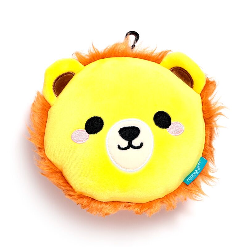 Relaxeazzz plišasta okrogla potovalna maska za spanje v obliki leva