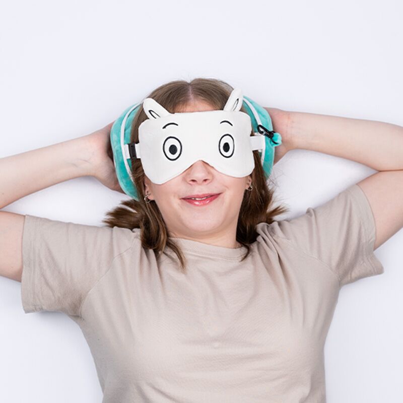 Relaxeazzz moomin round travel pillow sleep mask