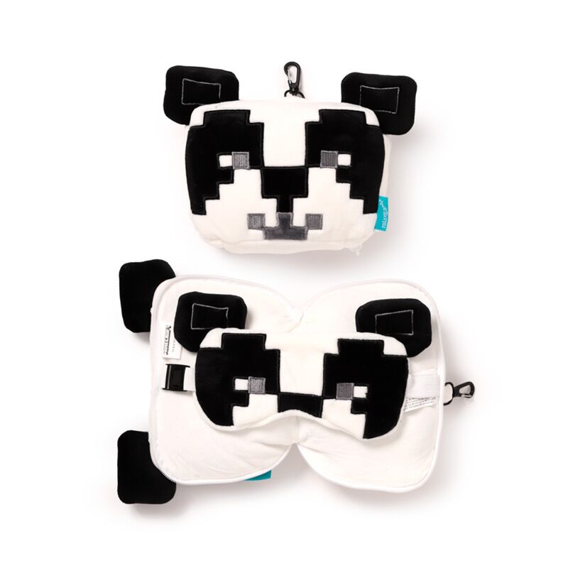 Relaxeazzz minecraft panda kulatý cestovní polštář maska na spaní