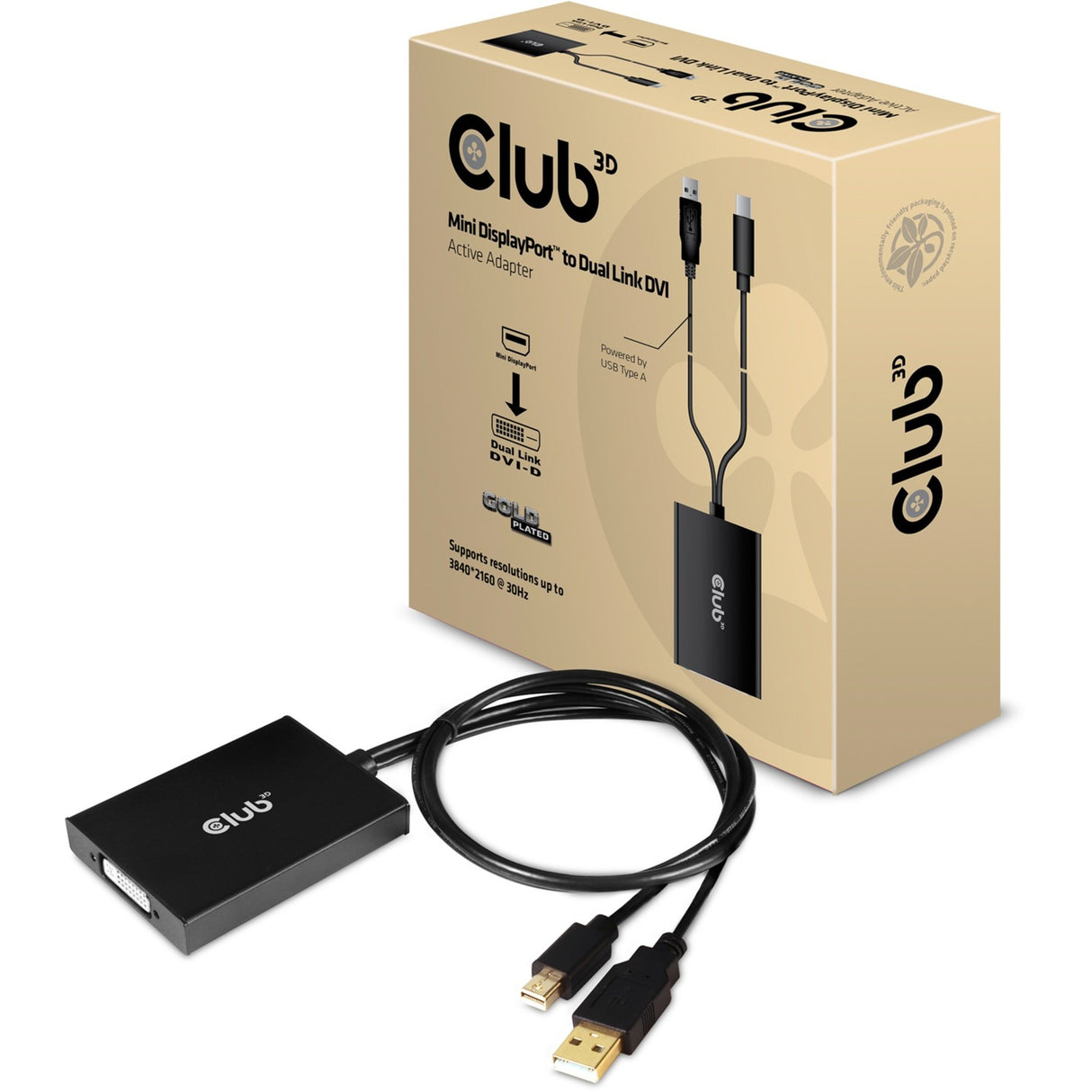 Club 3D Mini DisplayPort 1.2 > Dual Link DVI-D
