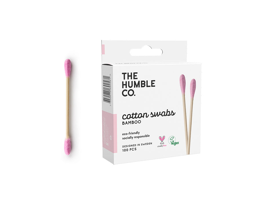 The Humble Co. bamboo cotton swabs - pink