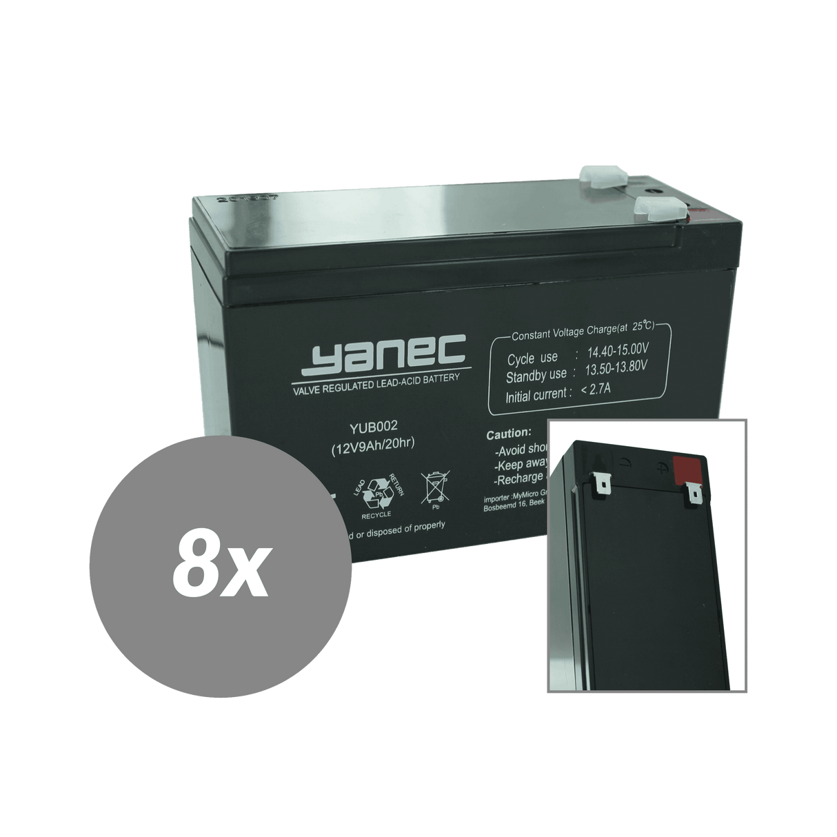 Yanec ups battery replacement set rbc105 (excl. cables)