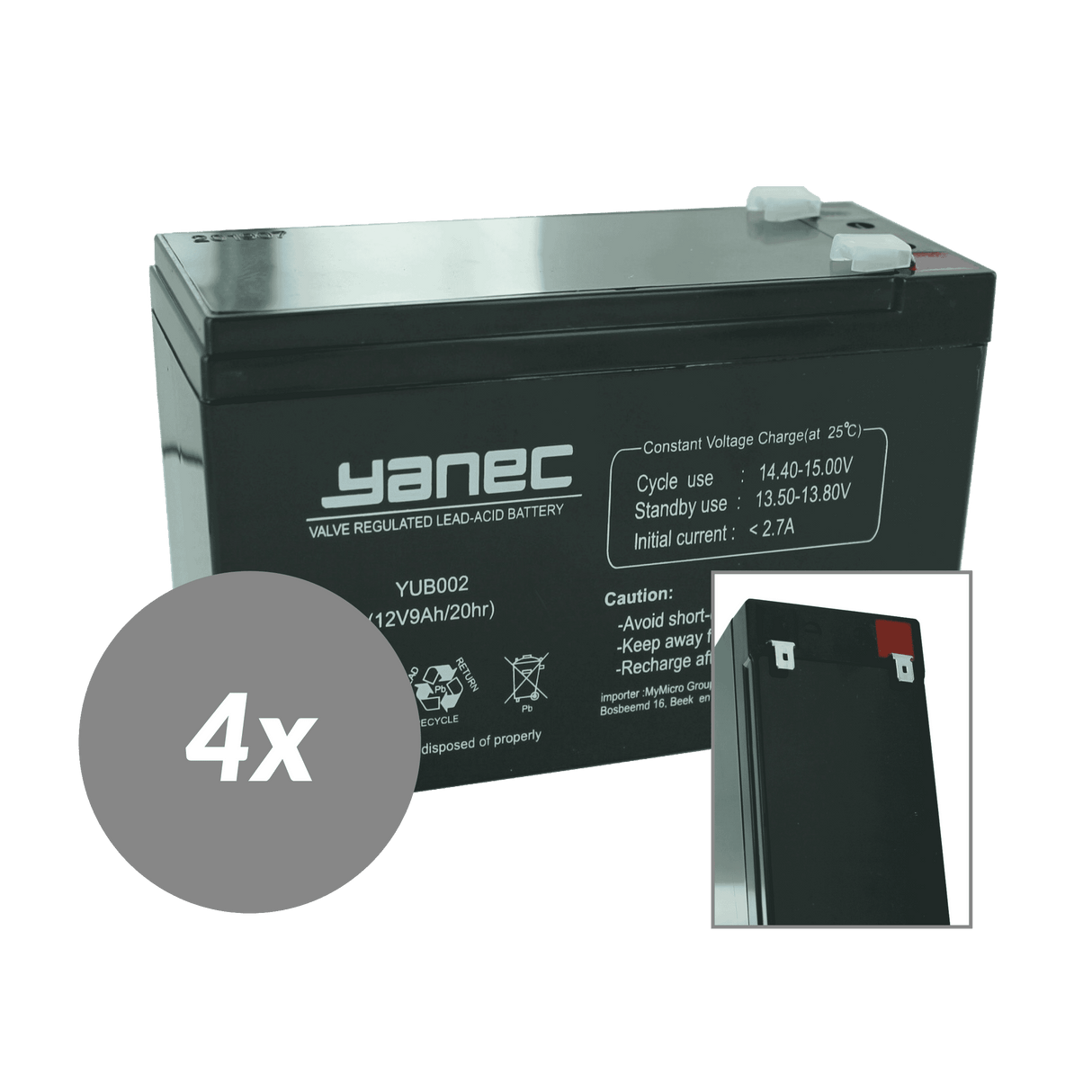 Yanec ups battery replacement set rbc107 (excl. cables)