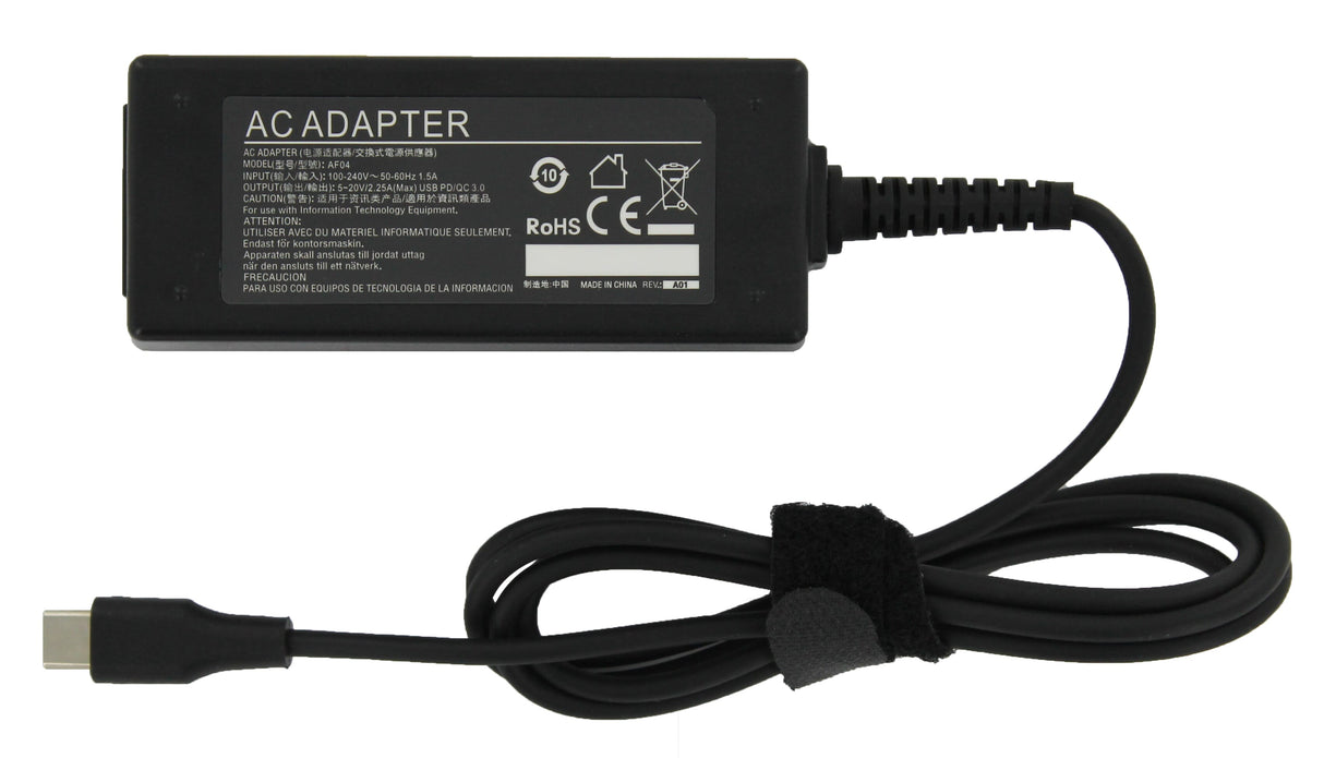 Toshiba laptop USB-C CA Adaptador 45W Negro