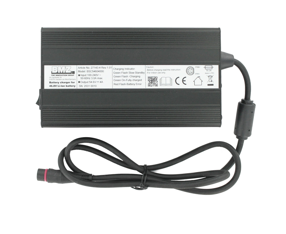 Bmz bicycle battery charger 13s 54.6v 4a plug hirschmann