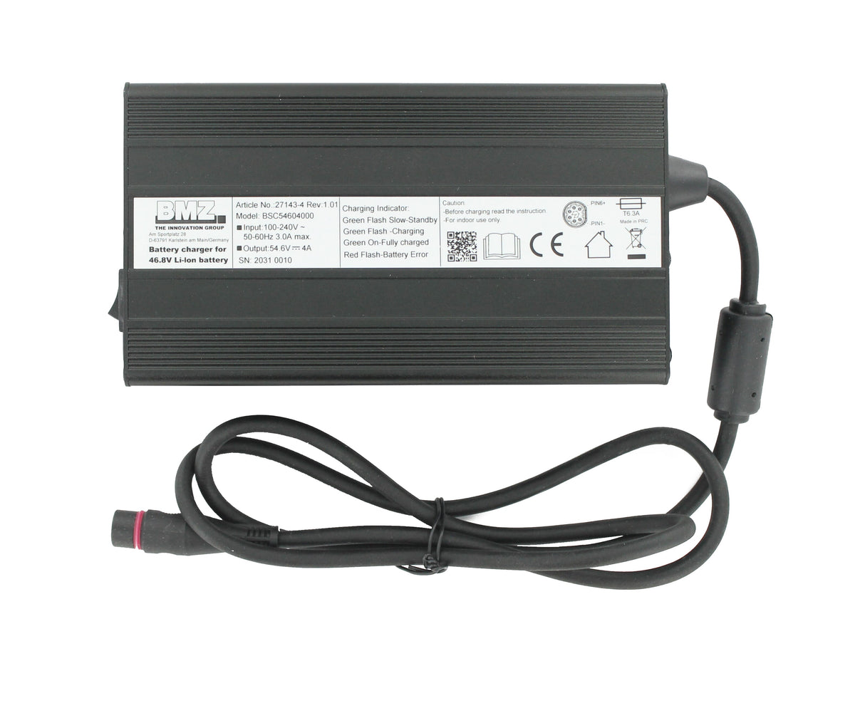 Bmz bicycle battery charger 13s 54.6v 4a plug hirschmann