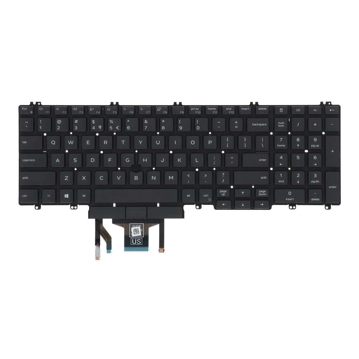 Dell Laptop -Tastatur QWERTY US + Backstreuit