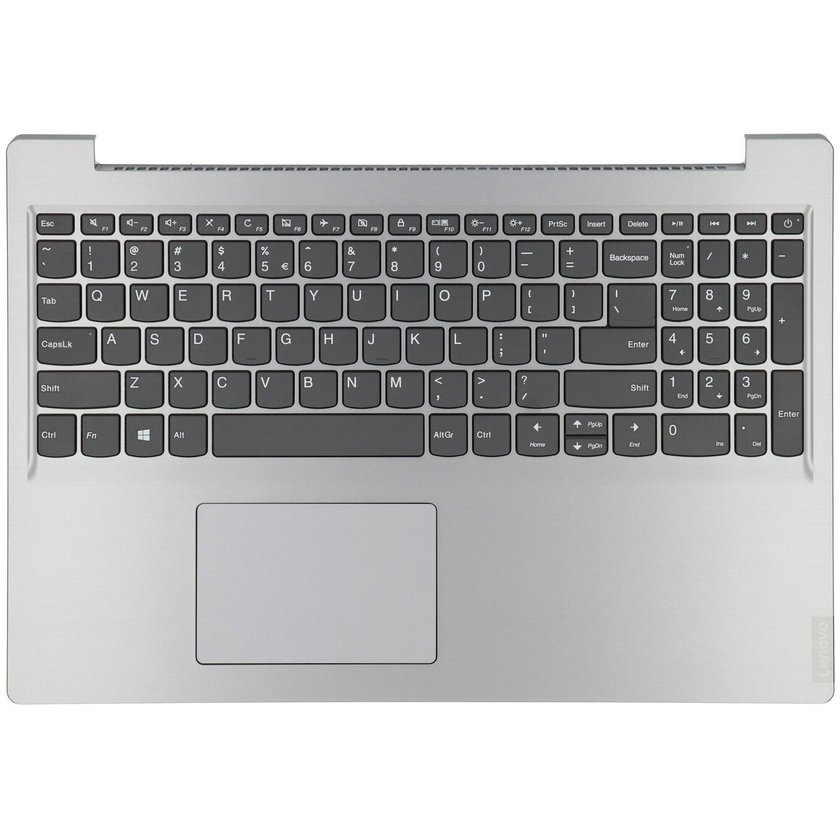 Lenovo laptop billentyűzet qwerty us + felső borító - ezüst