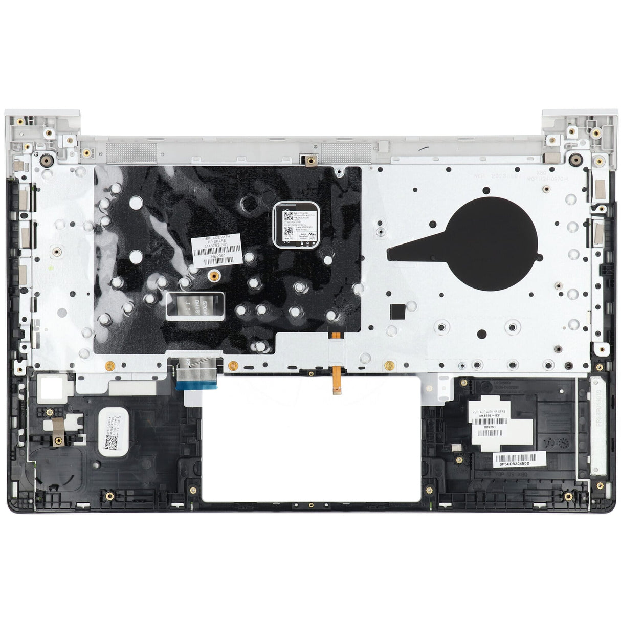 HP bærbar tastatur QWERTY US + TOP -cover, baggrundsbelyst -silver