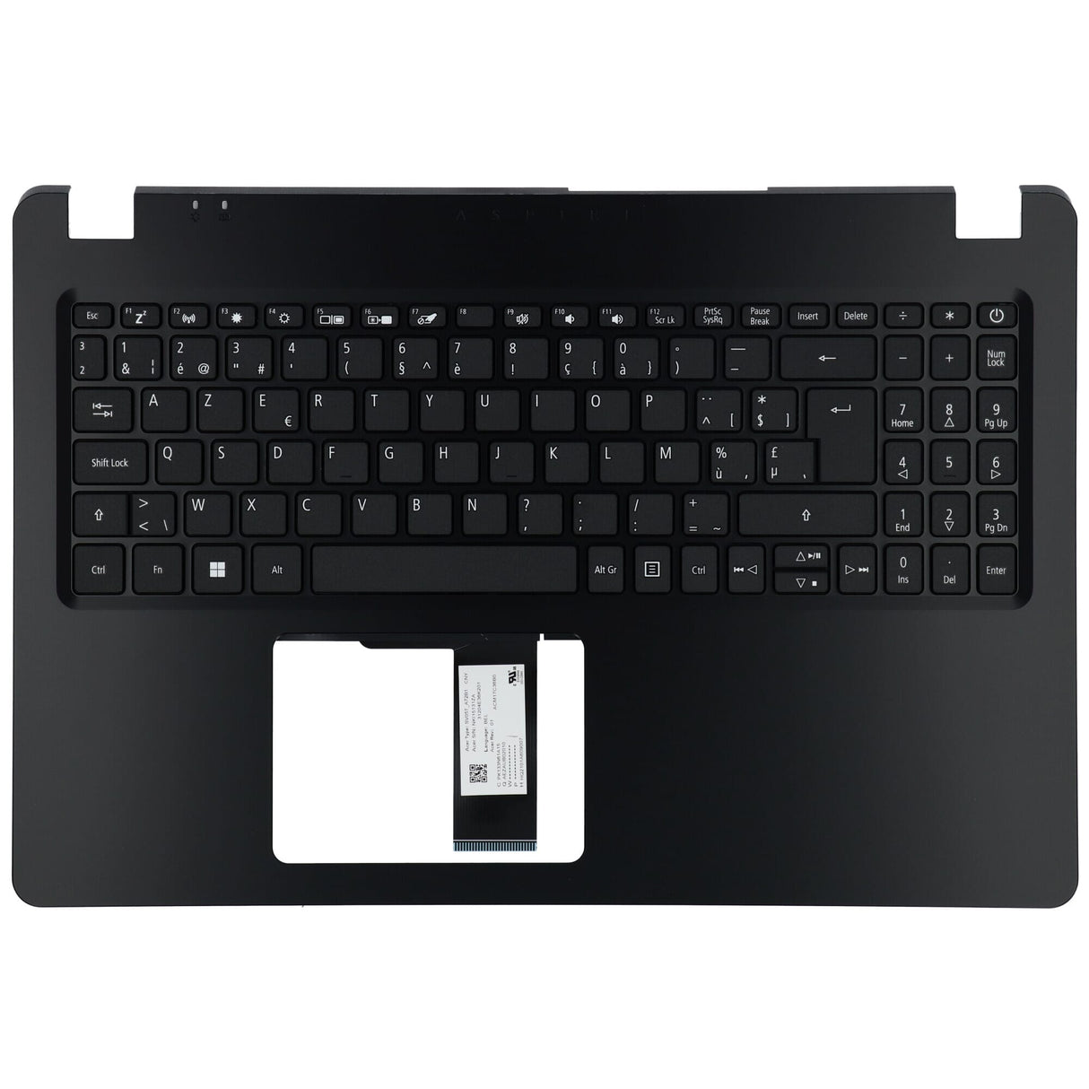 Acer laptop keyboard azerty be + top cover - black