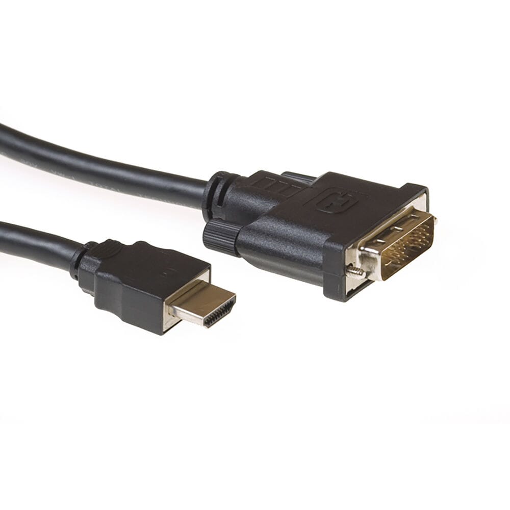 Act 2 meter HDMI til DVI-D-adapterkabel
