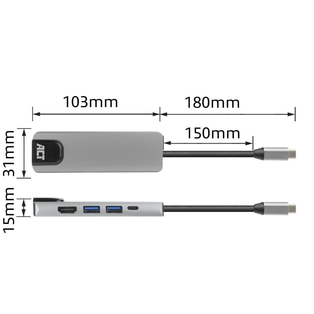 Stacja dokująca Act USB-C 4K do monitora HDMI, Ethernet PD