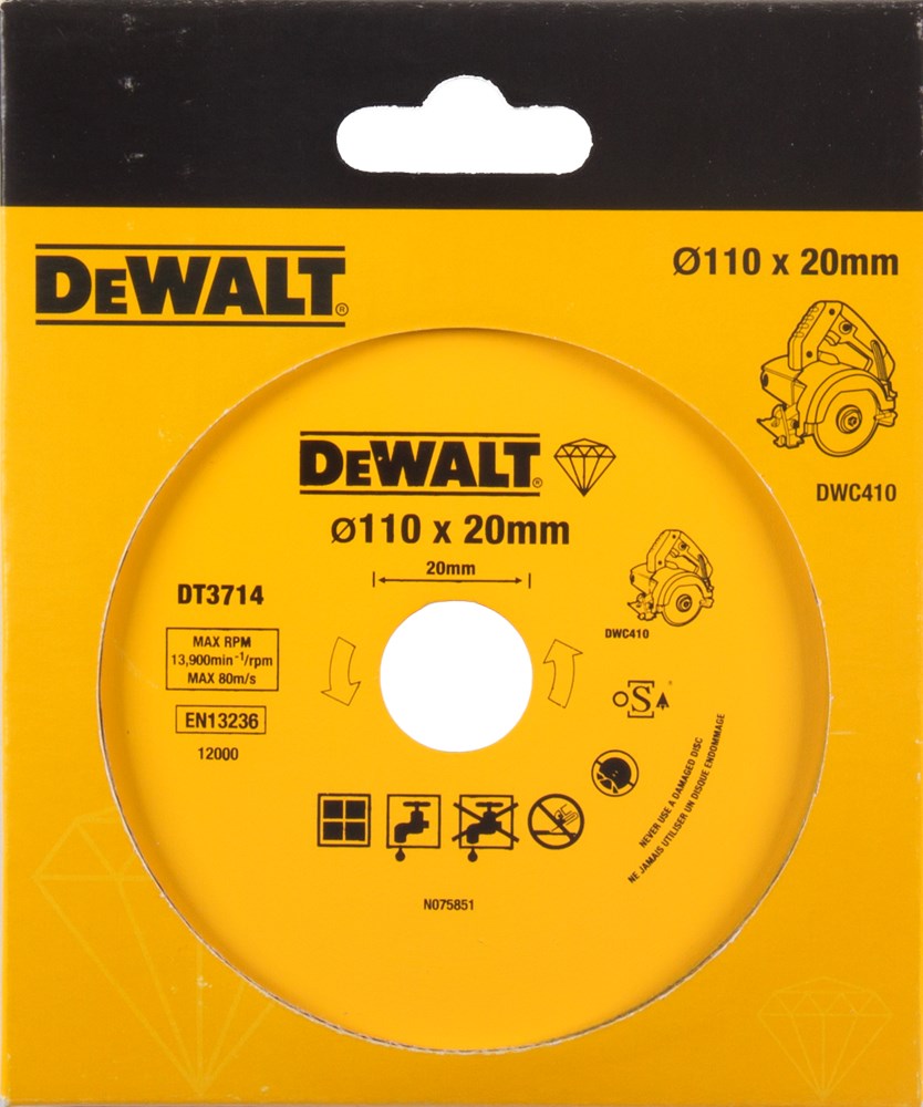 Dewalt accessoires diamantblad voor tegels, ø110x20mm (dwc410) - dt3714-qz