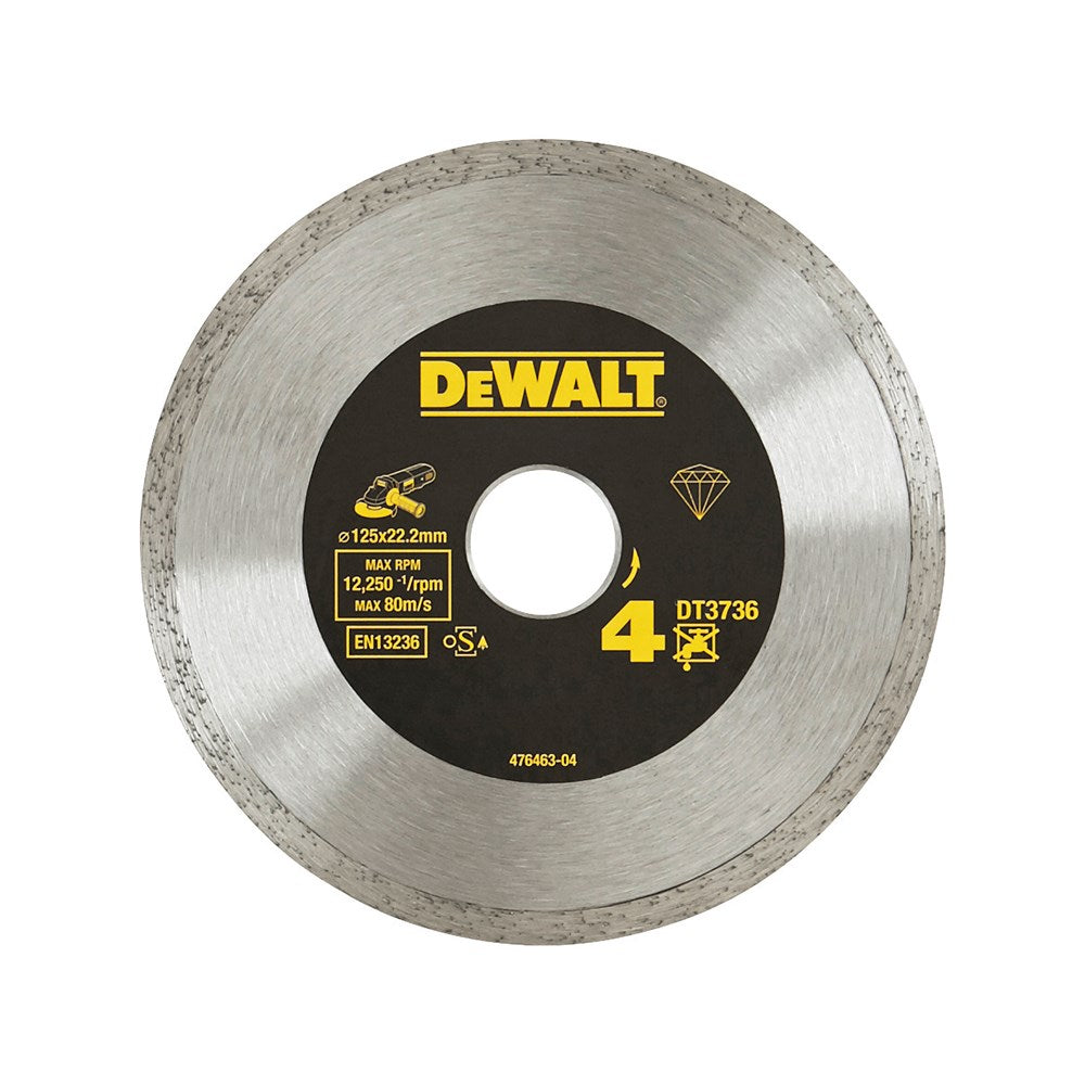 Dewalt accessoires diamantblad, gesinterd, voor tegels, ø125mm - dt3736-xj