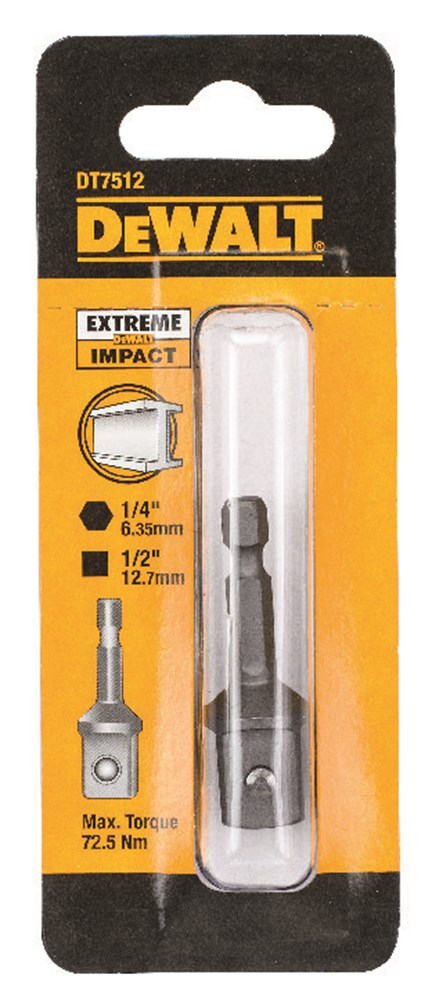 Imp dewalt accessoires act slagschroefadapter 1 4 hex naar 1 2 - dt7512-qz
