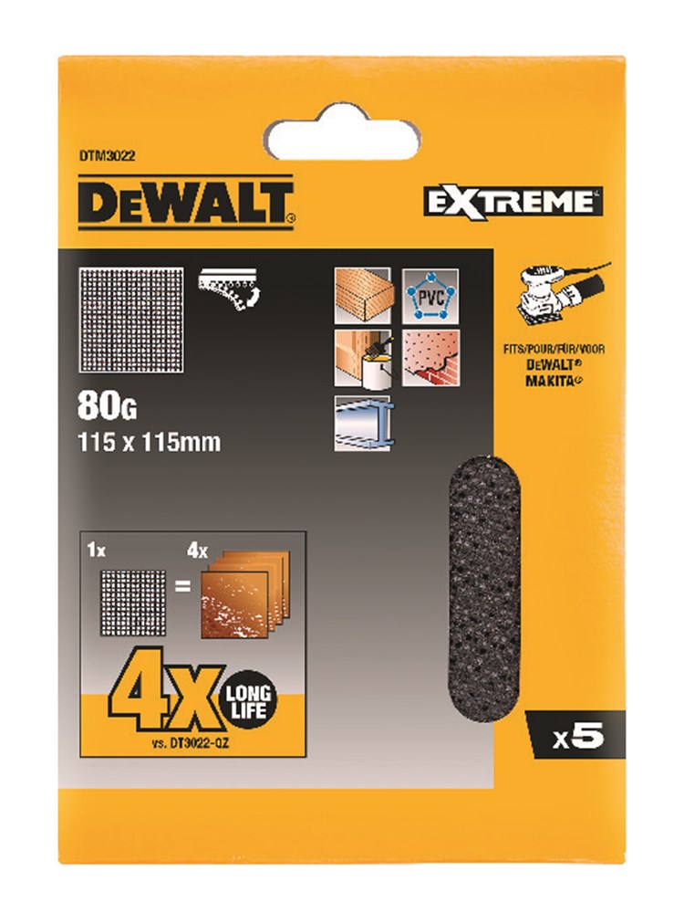 Dewalt accessoires mesh schuurgaas 115x115mm k80 - dtm3022-qz