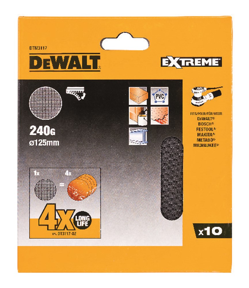 Dewalt accessoires mesh schuurgaas ø125mm k240 - dtm3117-qz