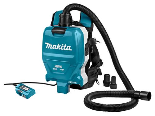 Aspirador de mochila Makita dvc265zxu aws 2x 18v | sem baterias e carregador - dvc265zxu