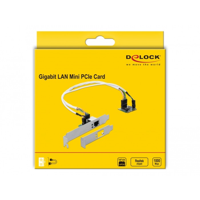 DeLOCK Mini PCle IO PCle half size 1x Gigabit Lan